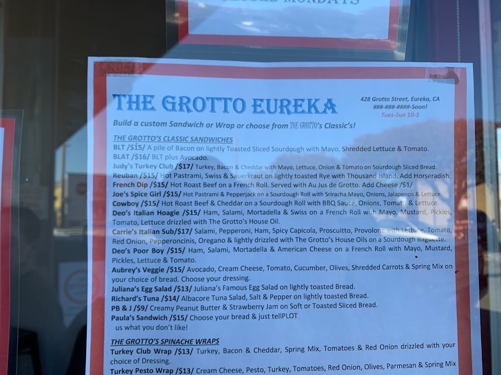 The Grotto Eureka | restaurant | 428 Grotto St, Eureka, CA 95501, USA | 7077981408 OR +1 707-798-1408