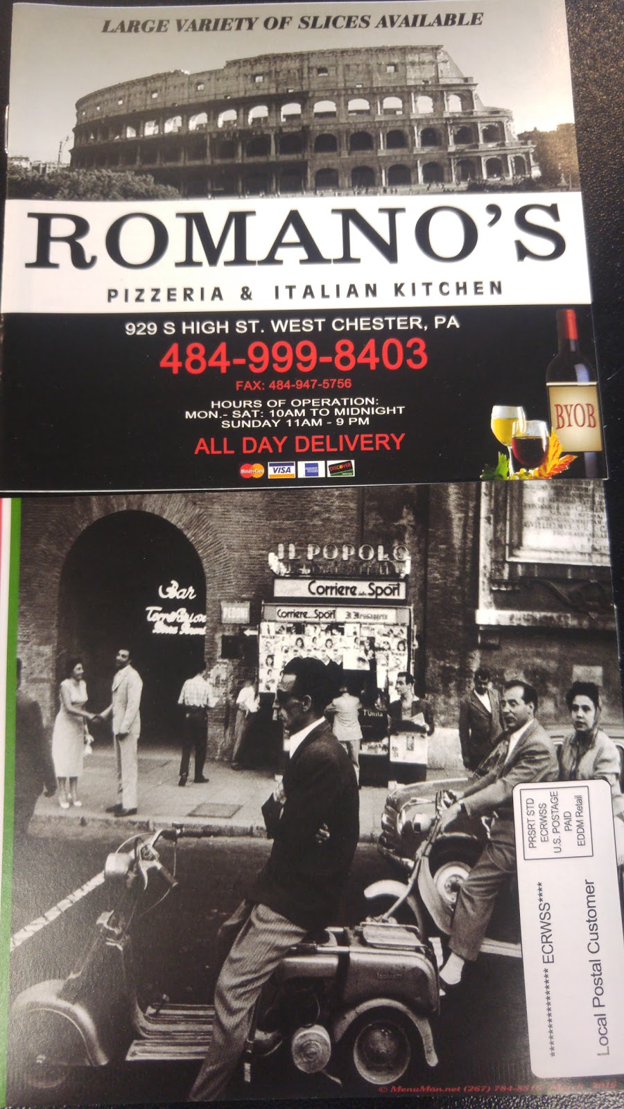 ROMANOS | restaurant | 929 S High St, West Chester, PA 19382, USA | 4849998403 OR +1 484-999-8403