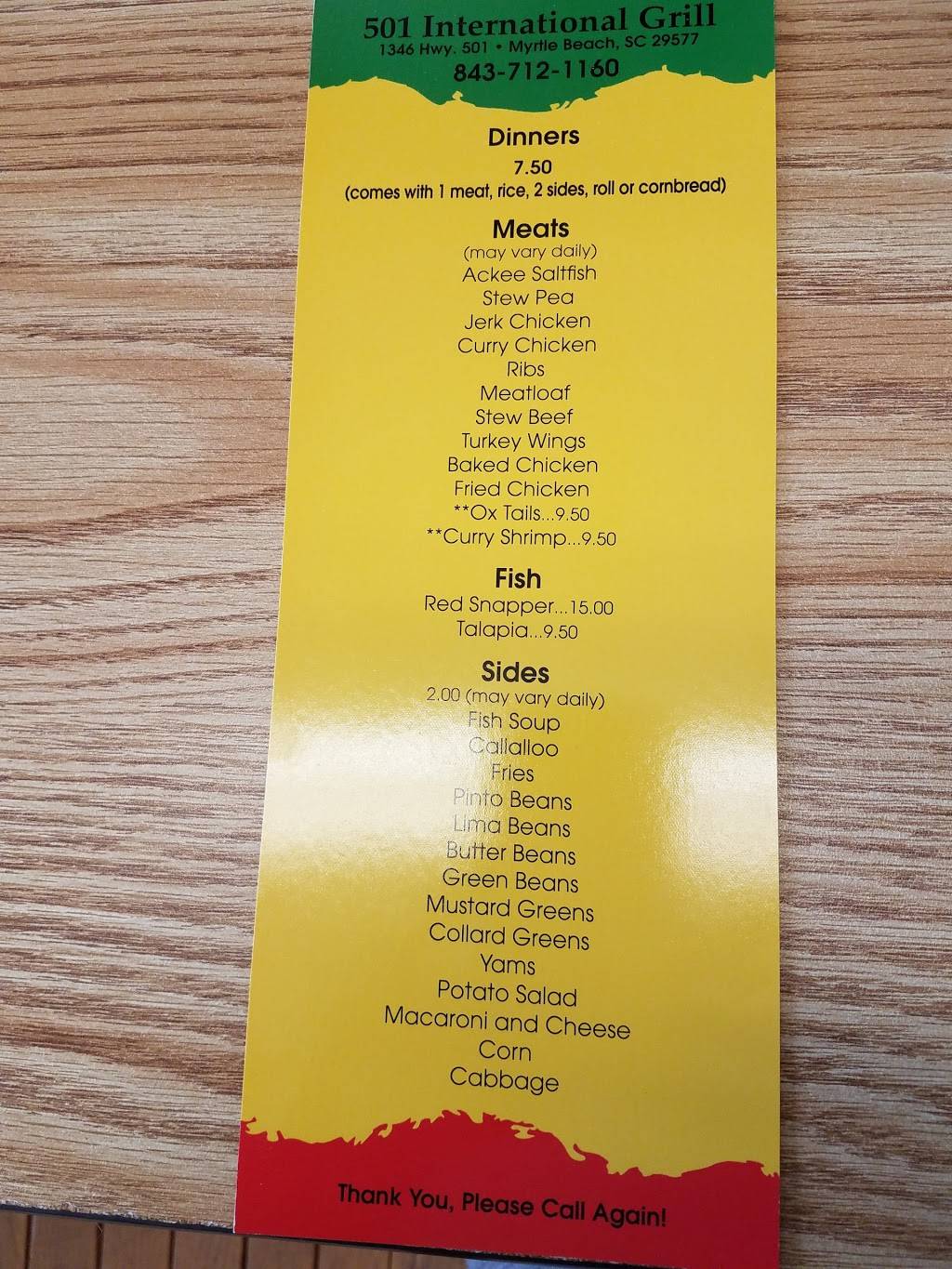 501 International Grill | restaurant | 1346 US-501, Myrtle Beach, SC 29577, USA | 8437121160 OR +1 843-712-1160