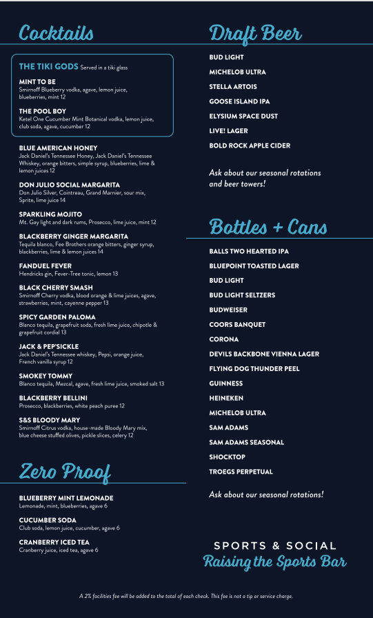 Sports & Social Maryland | restaurant | 7002 Arundel Mills Cir, Hanover, MD 21076, USA | 4434452800 OR +1 443-445-2800