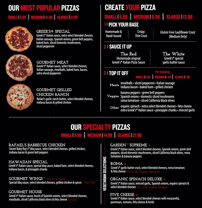 Greeks Pizzeria Greenfield | restaurant | 21 W North St, Greenfield, IN 46140, USA | 3175521441 OR +1 317-552-1441