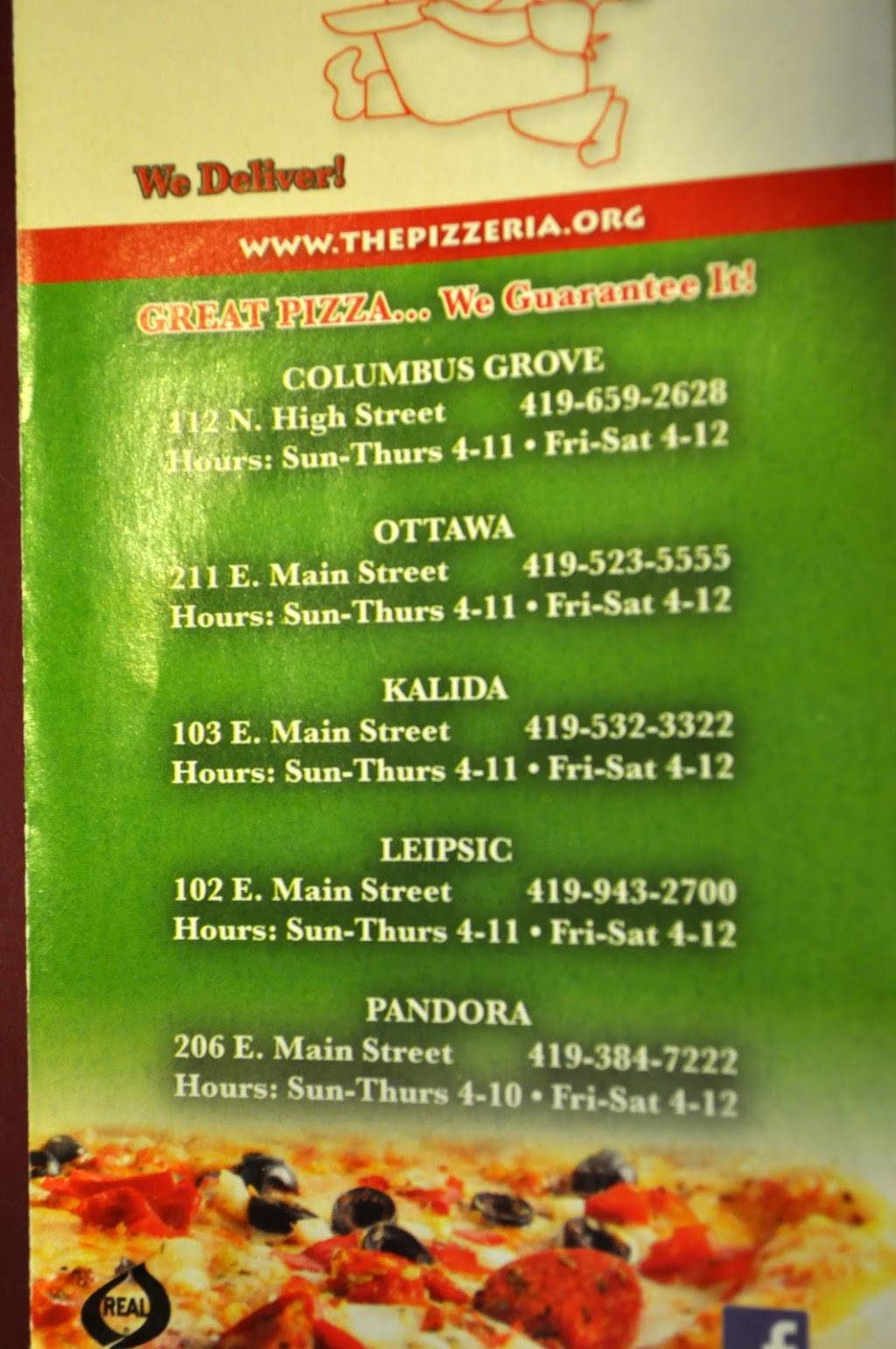 Pizzeria | restaurant | 1085 N Perry St, Ottawa, OH 45875, USA | 4195235555 OR +1 419-523-5555