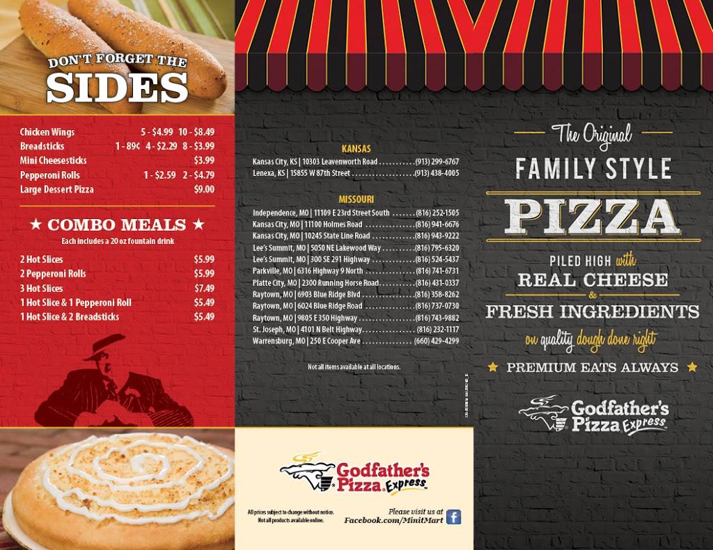 Godfathers Pizza Express | meal takeaway | 10245 State Line Rd, Kansas City, MO 64114, USA | 8169439222 OR +1 816-943-9222
