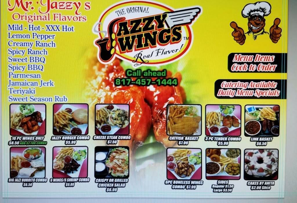 The Original Jazzy Wings | restaurant | 6620 Brentwood Stair Rd, Fort Worth, TX 76112, USA | 8174571444 OR +1 817-457-1444