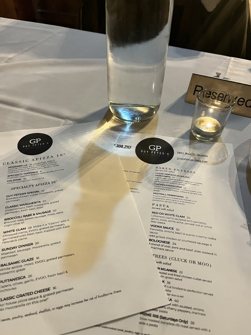 Guy Peter’s Ristorante | restaurant | 384 E Main St, Ansonia, CT 06401, USA | 2033082117 OR +1 203-308-2117