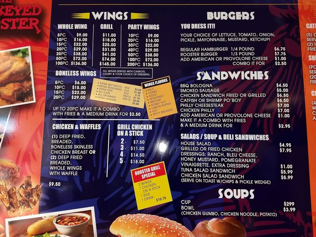 Cockeyed Rooster | restaurant | 8050 Dexter Rd Suite 105, Memphis, TN 38016, USA | 9014356928 OR +1 901-435-6928