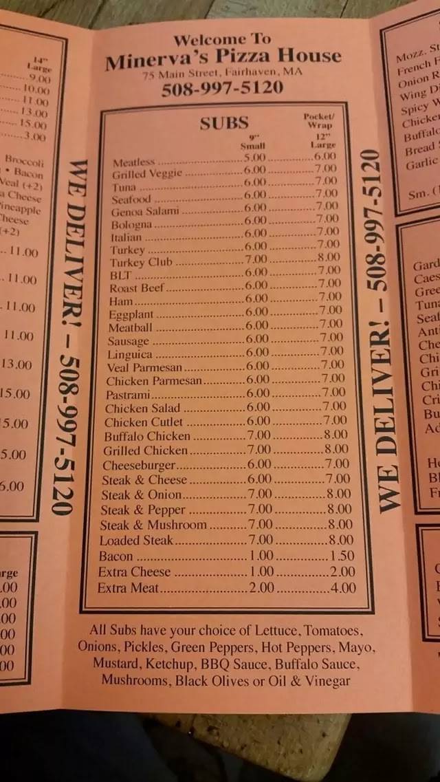 Minerva Pizza House | restaurant | 280 Union St, New Bedford, MA 02740, USA | 5089923344 OR +1 508-992-3344