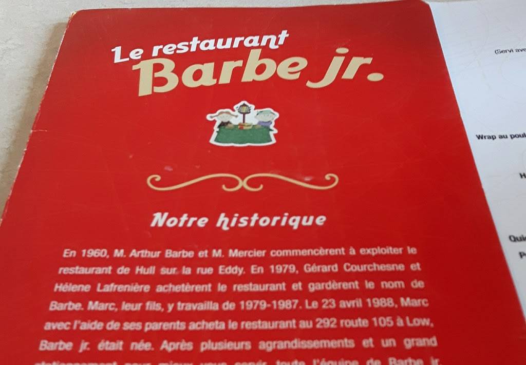 Barbe Jr | restaurant | 292 Route 105, Low, QC J0X 2C0, Canada | 8194223661 OR +1 819-422-3661