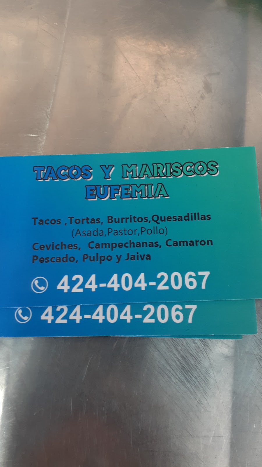 TACOS Y MARISCOS EUFEMIA | restaurant | 15323 Atlantic Ave, Compton, CA 90221, USA | 4244042067 OR +1 424-404-2067