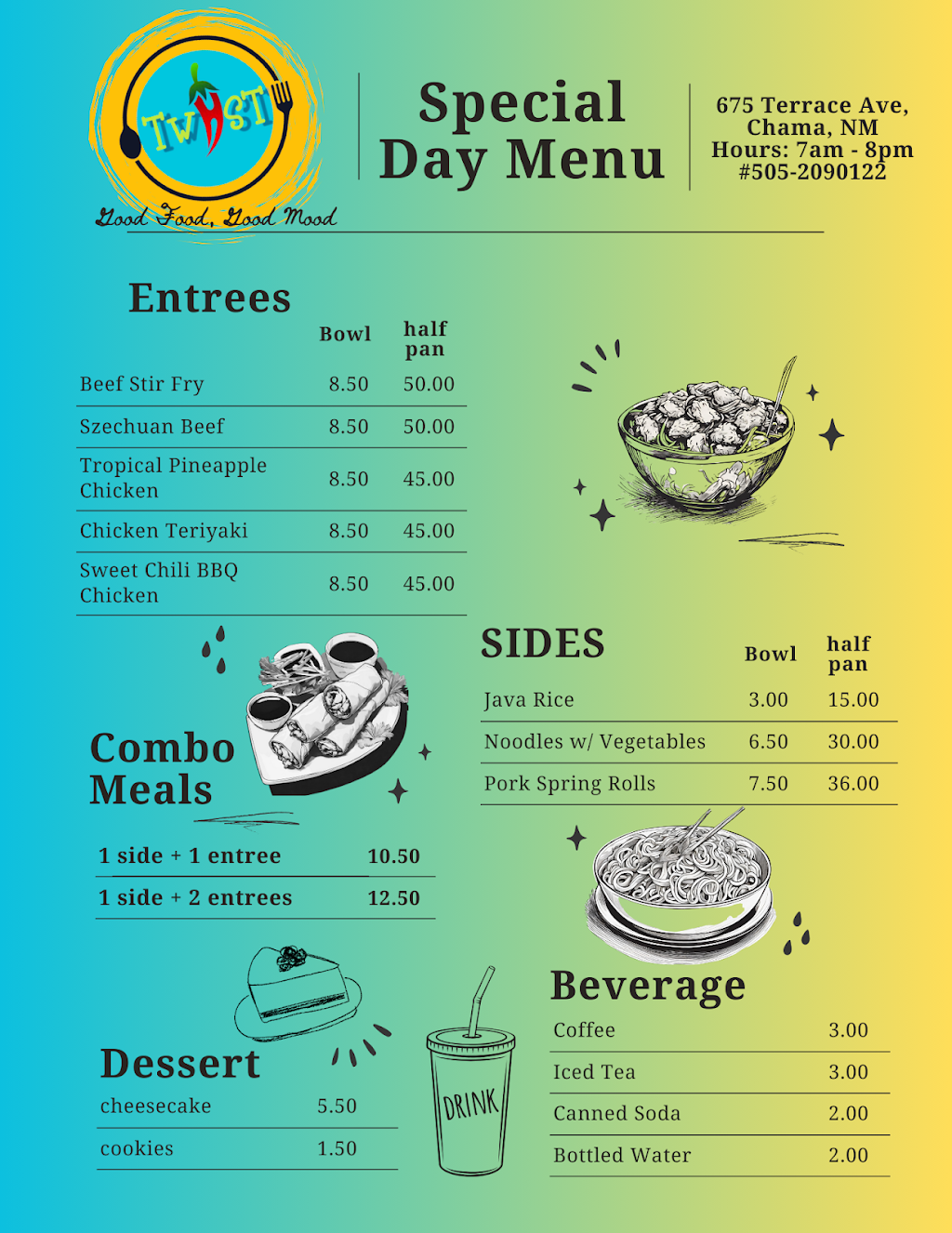 Twist Good Food | restaurant | 675 Terrace Ave, Chama, NM 87520, USA | 5052090122 OR +1 505-209-0122