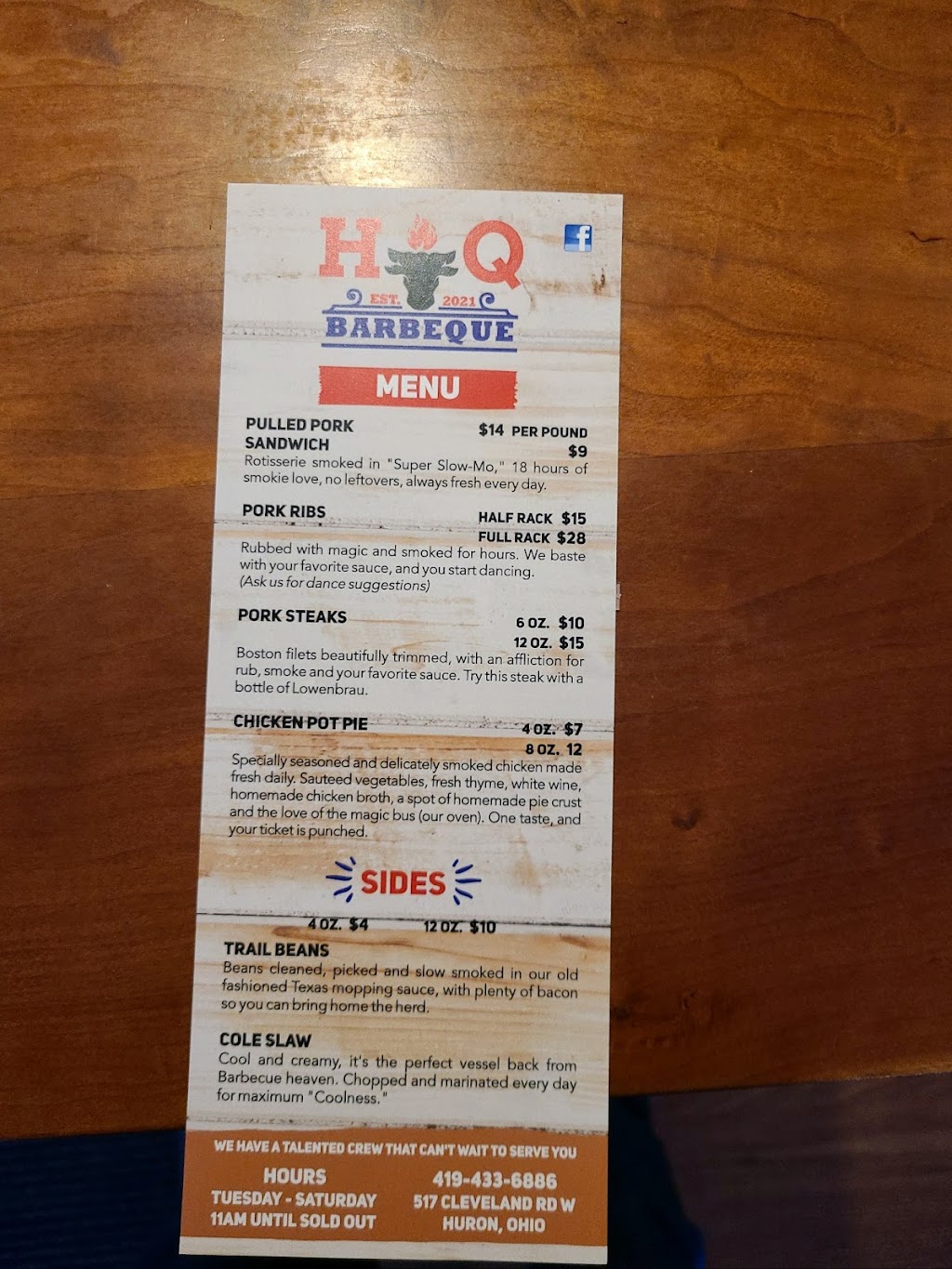 HQ Barbecue | restaurant | 517 Cleveland Rd W, Huron, OH 44839, USA | 4194336886 OR +1 419-433-6886