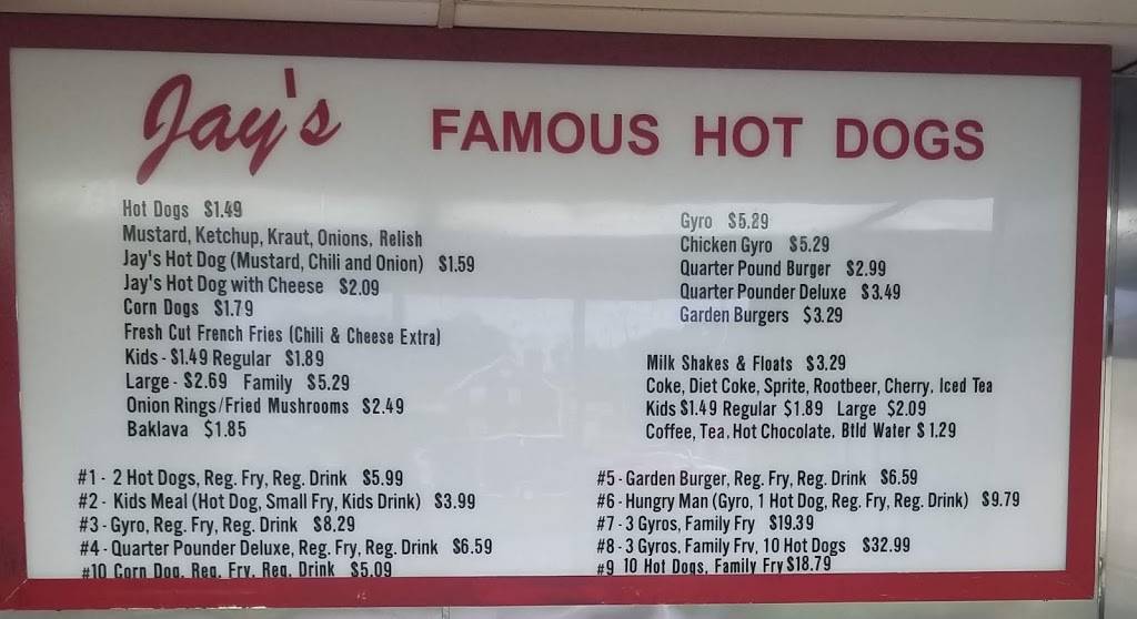 Jays Famous Hot Dogs | restaurant | 11748 Market St, North Lima, OH 44452, USA | 3305499145 OR +1 330-549-9145