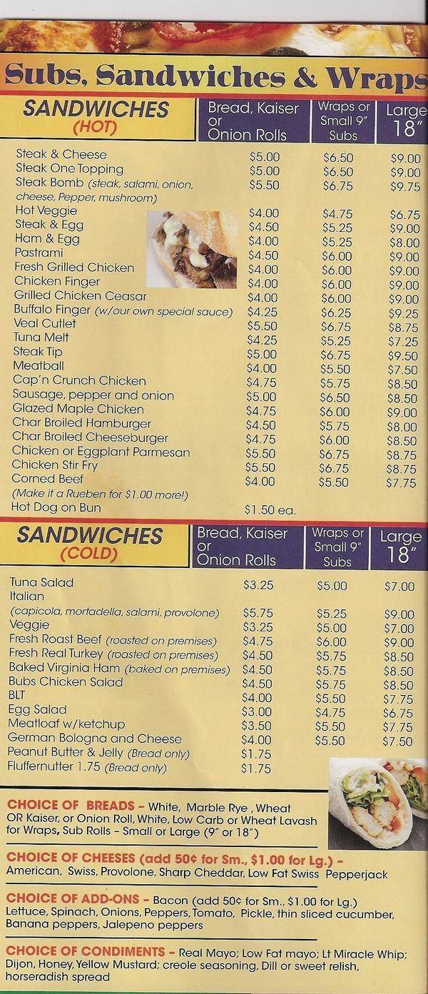 Bubs Pizza Cafe | restaurant | 908 Salem St, Groveland, MA 01834, USA | 9783739400 OR +1 978-373-9400