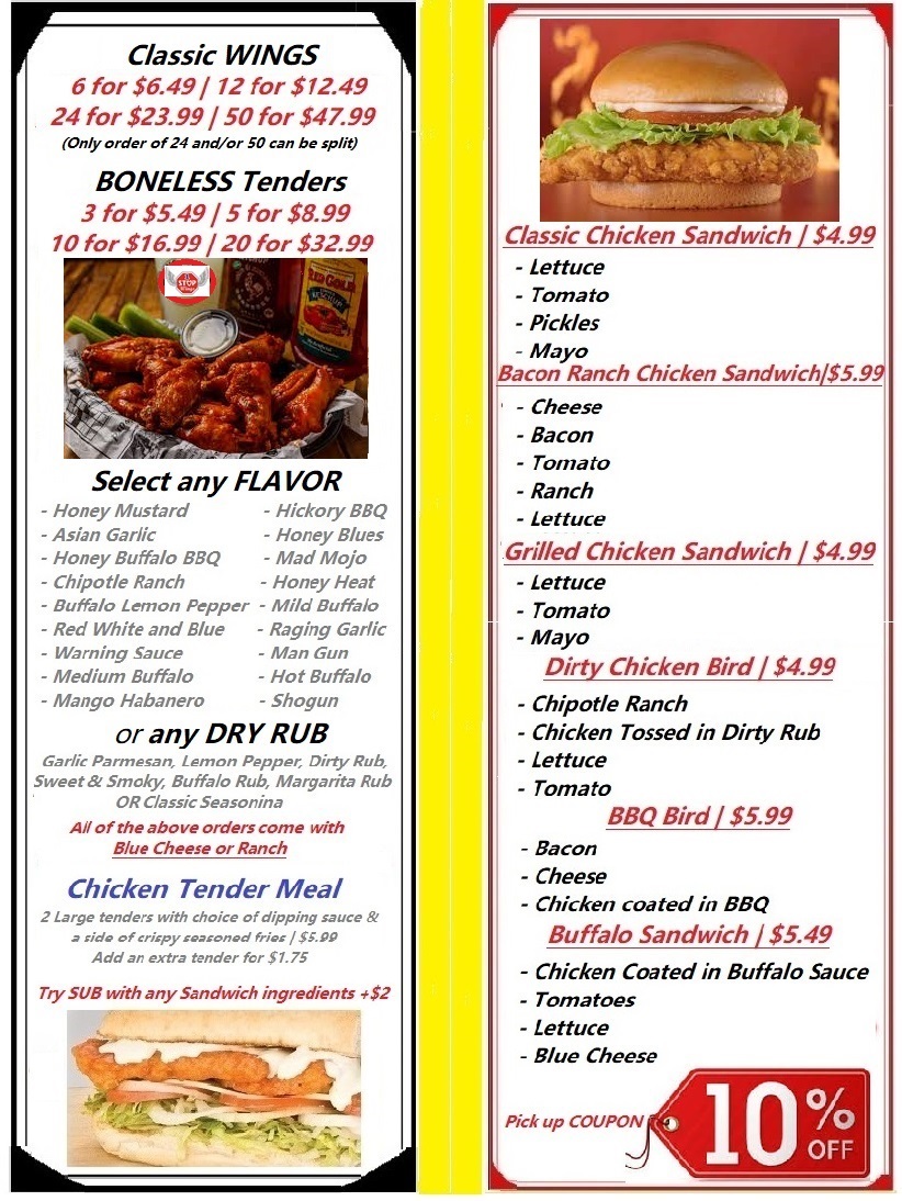 1 STOP WINGS | restaurant | 68 N Turnpike Rd, Wallingford, CT 06492, USA | 2033031915 OR +1 203-303-1915