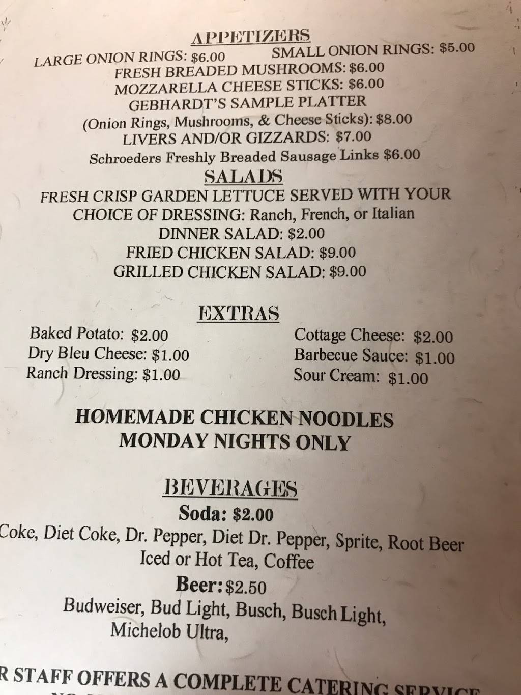 Gebhardts Chicken Dinners | restaurant | 124 N 260th St, Mulberry, KS 66756, USA | 6207643451 OR +1 620-764-3451