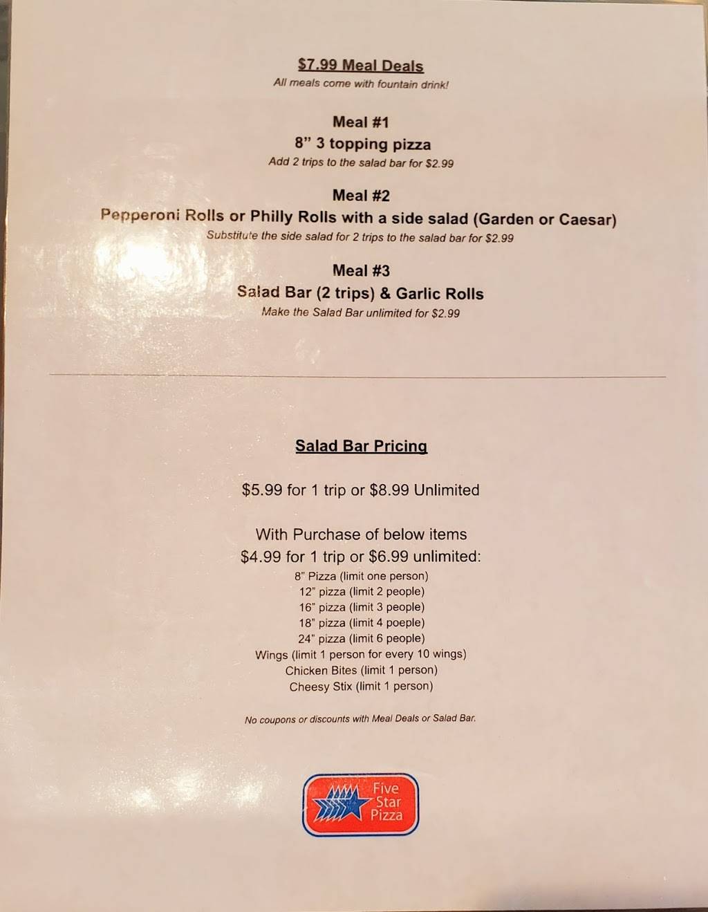 Five Star Pizza | restaurant | 4290 Bee Ridge Rd, Sarasota, FL 34233, USA | 9413713333 OR +1 941-371-3333