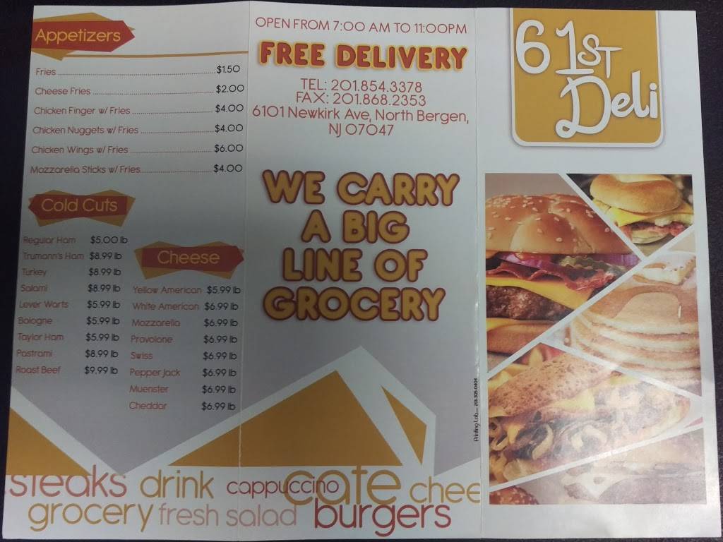 61st St Deli | meal takeaway | 6101 Newkirk Ave, North Bergen, NJ 07047, USA | 2018543378 OR +1 201-854-3378