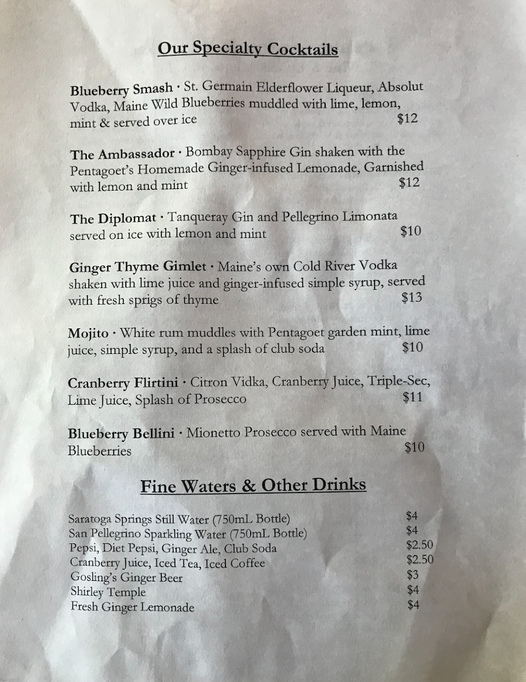 Pentagoet Inn & Wine Bar | restaurant | 26 Main St, Castine, ME 04421, USA | 2073268616 OR +1 207-326-8616