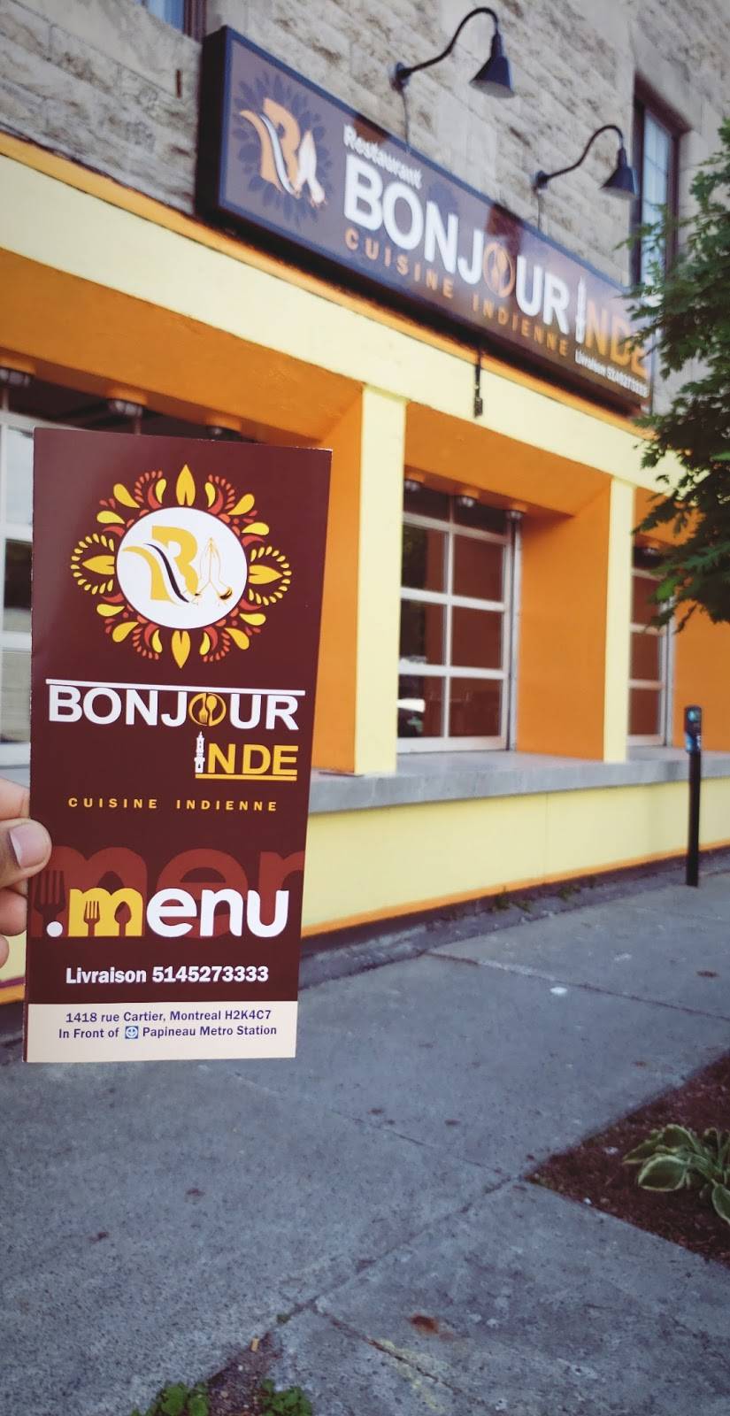 Bonjour Inde | restaurant | 1418 Rue Cartier, Montréal, QC H2K 4C7, Canada | 5145273333 OR +1 514-527-3333