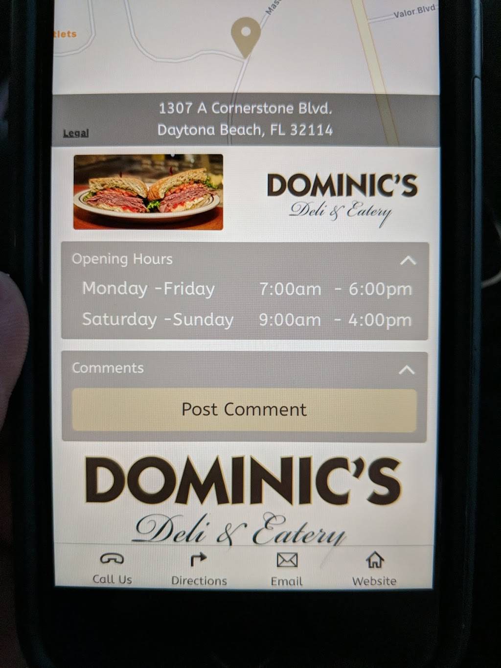 Dominics Deli | restaurant | 1307 A Cornerstone Blvd, Daytona Beach, FL 32114, USA | 3862567338 OR +1 386-256-7338