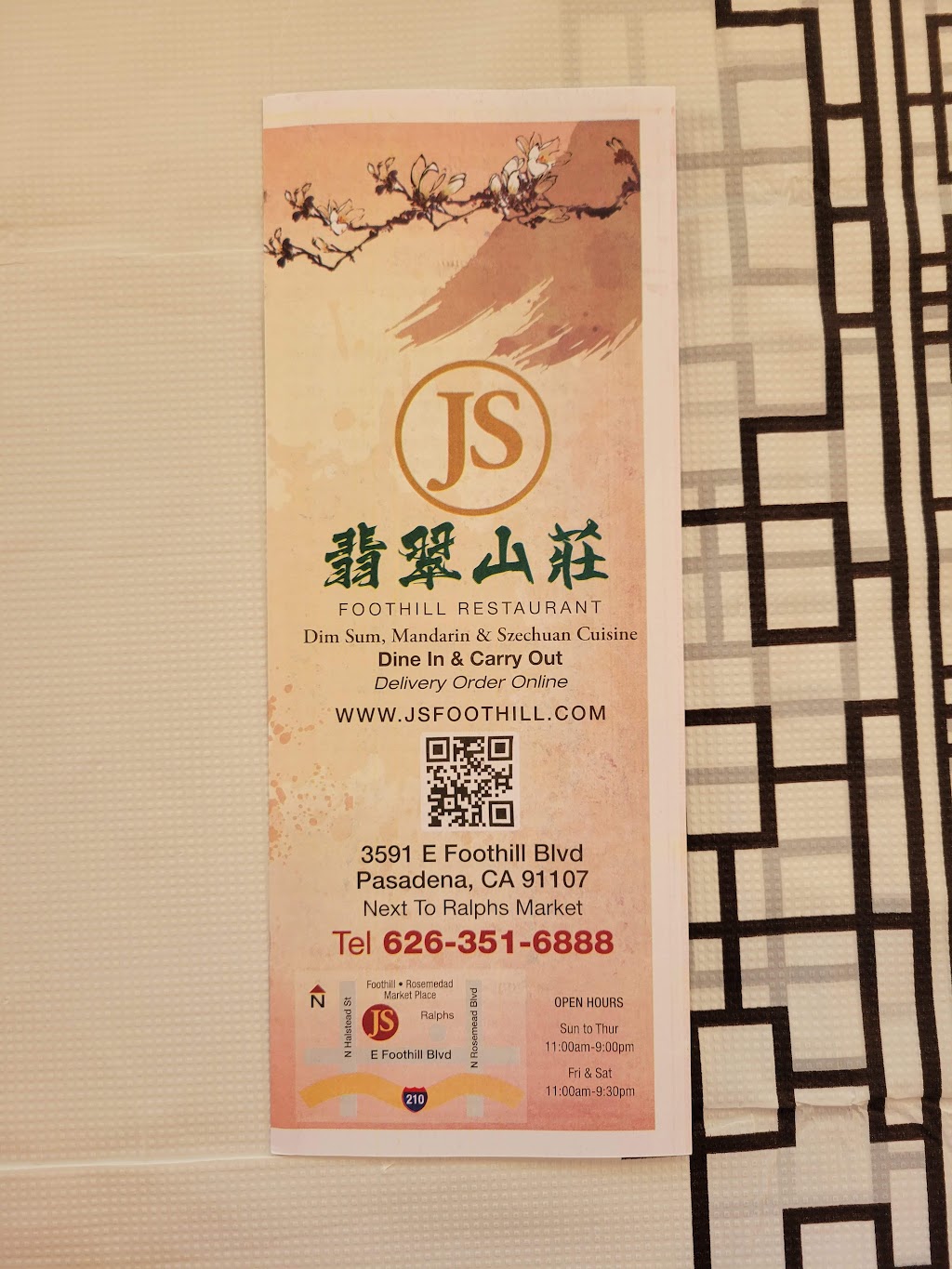 JS Foothill Restaurant | meal takeaway | 3591 E Foothill Blvd, Pasadena, CA 91107, USA | 6263516888 OR +1 626-351-6888