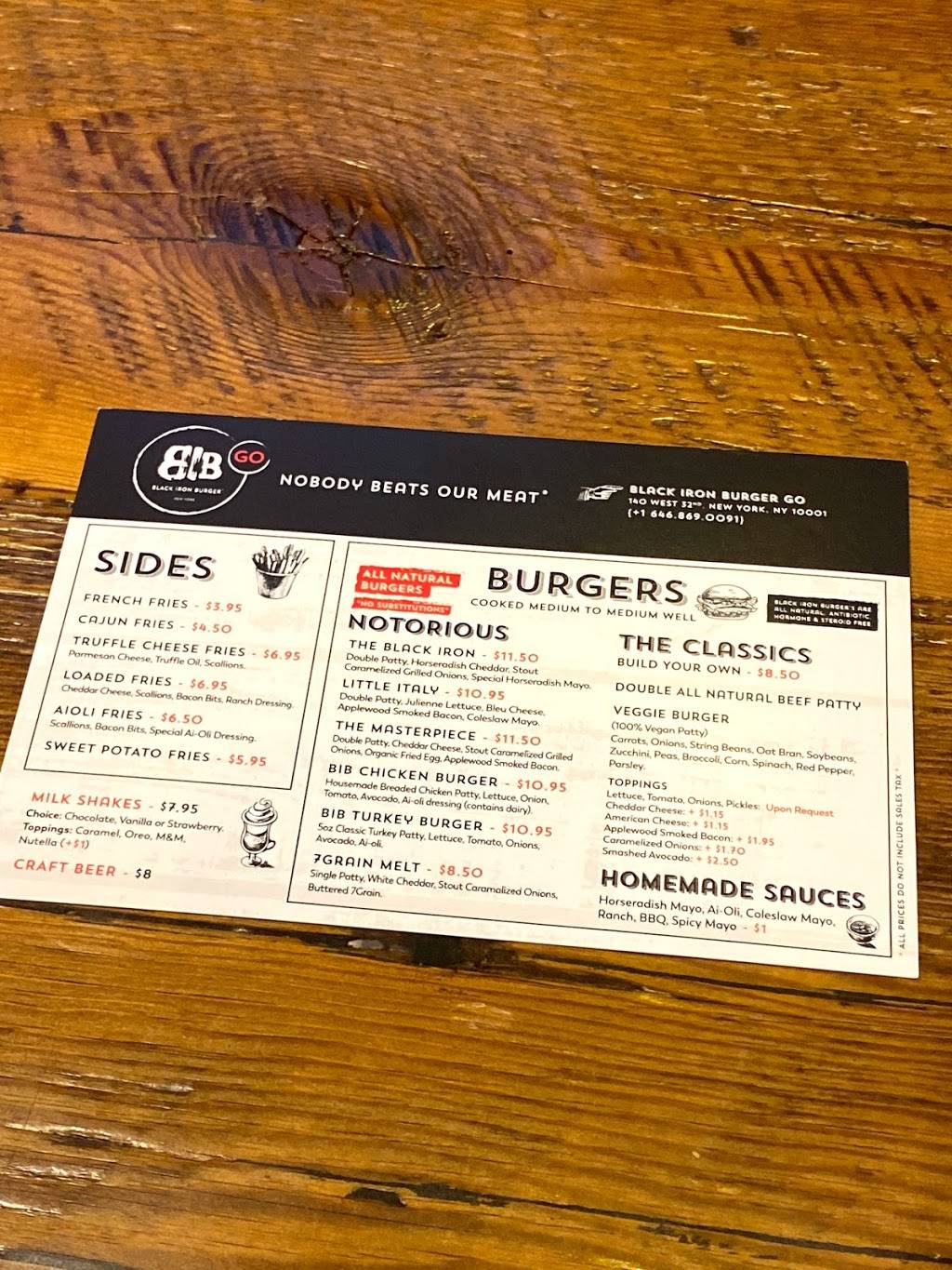 Black Iron Burger GO | restaurant | 140 W 32nd St, New York, NY 10001, USA | 6468690091 OR +1 646-869-0091