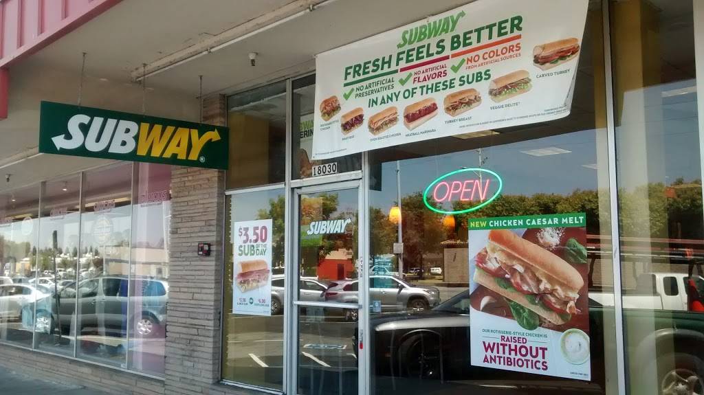 Subway | restaurant | 18030 Hesperian Blvd, San Lorenzo, CA 94580, USA | 5106460782 OR +1 510-646-0782