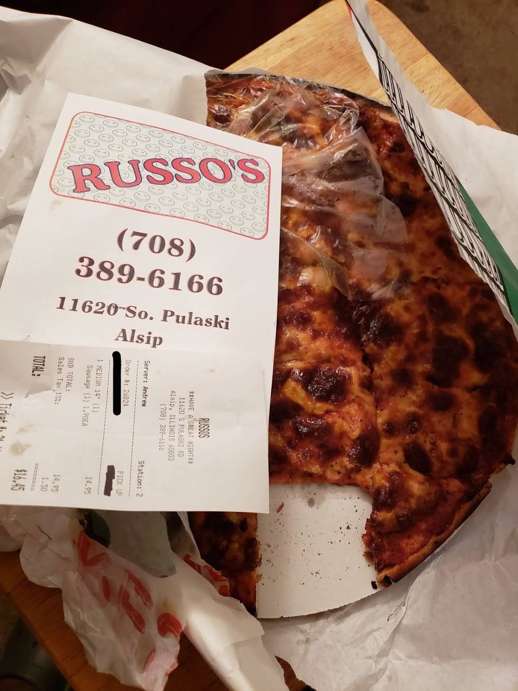 Russos Pizza | restaurant | 11620 S Pulaski Rd, Alsip, IL 60803, USA | 7083896166 OR +1 708-389-6166
