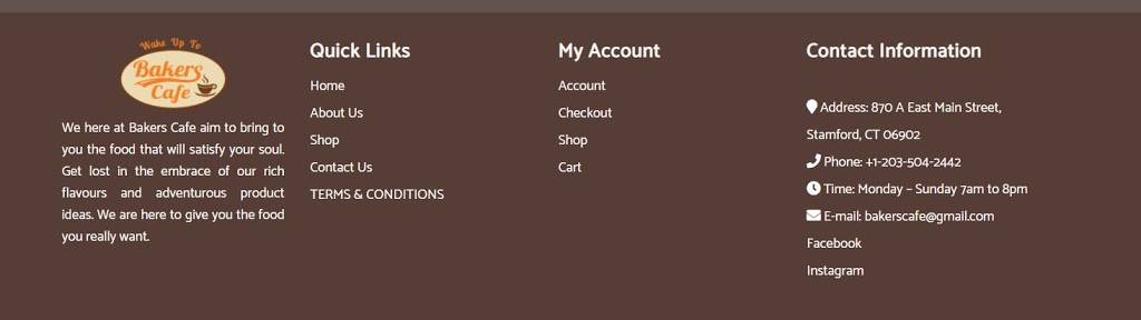 Bakers Cafe | restaurant | 870 E Main St, Stamford, CT 06902, USA | 2035042442 OR +1 203-504-2442