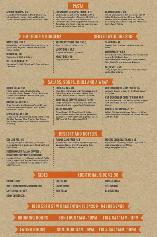 The Clam on 59th | restaurant | 4630, 1830 59th St W, Bradenton, FL 34209, USA | 9418967496 OR +1 941-896-7496