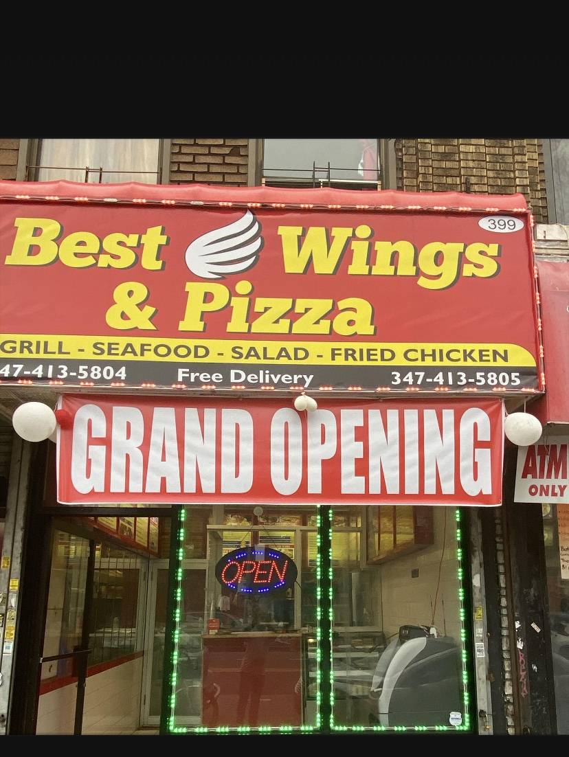 Best wings & pizza | restaurant | 399 Mother Gaston Blvd, Brooklyn, NY 11212, USA | 3474135804 OR +1 347-413-5804