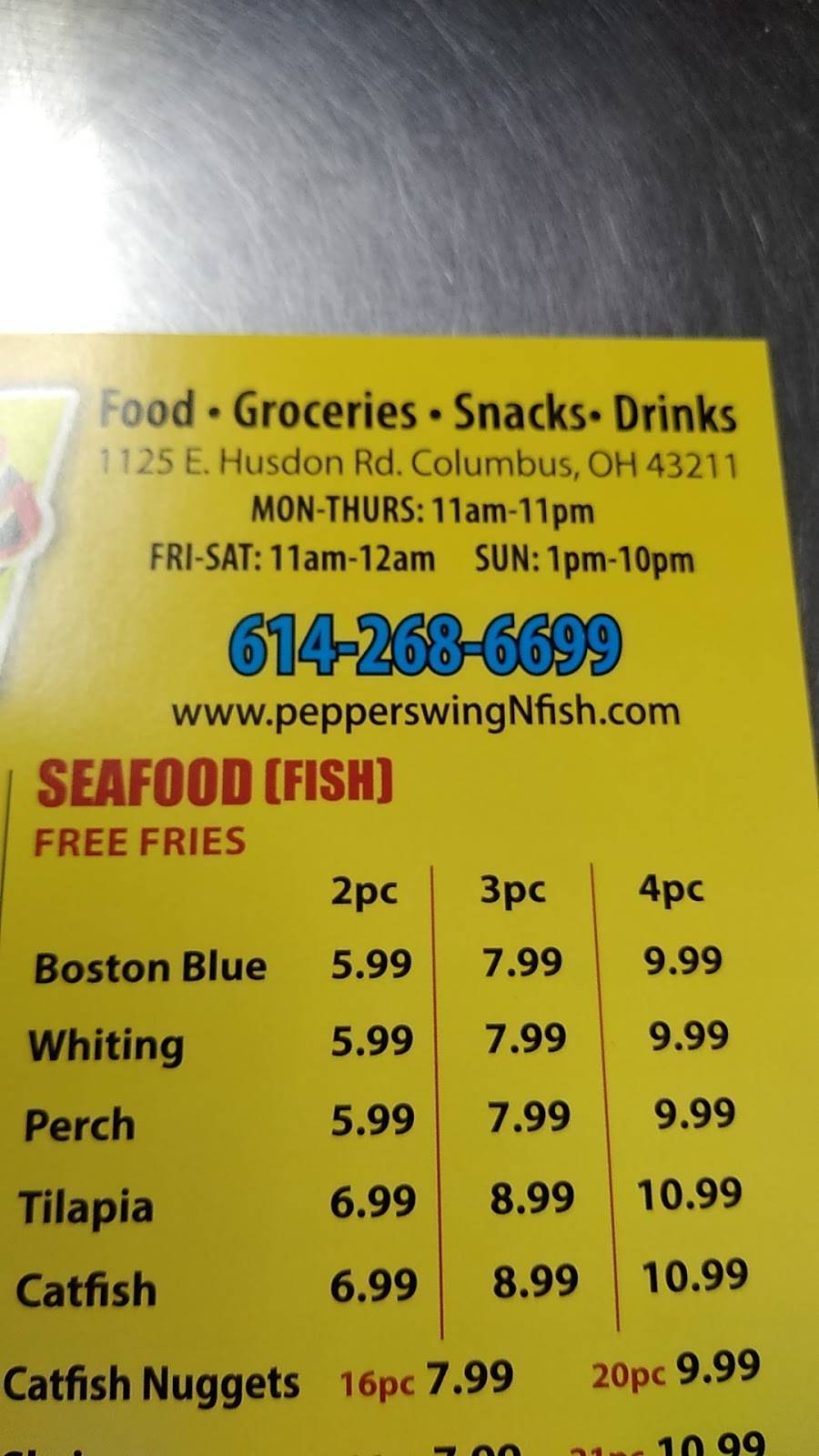 Peppers Chicken & Fish | restaurant | 1125 E Hudson St, Columbus, OH 43211, USA | 6142686699 OR +1 614-268-6699
