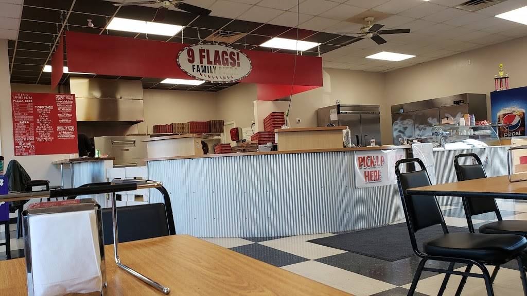 9 Flags Pizza | restaurant | 1255 E Wyandot Ave # Sandusky, Upper Sandusky, OH 43351, USA | 4192099999 OR +1 419-209-9999
