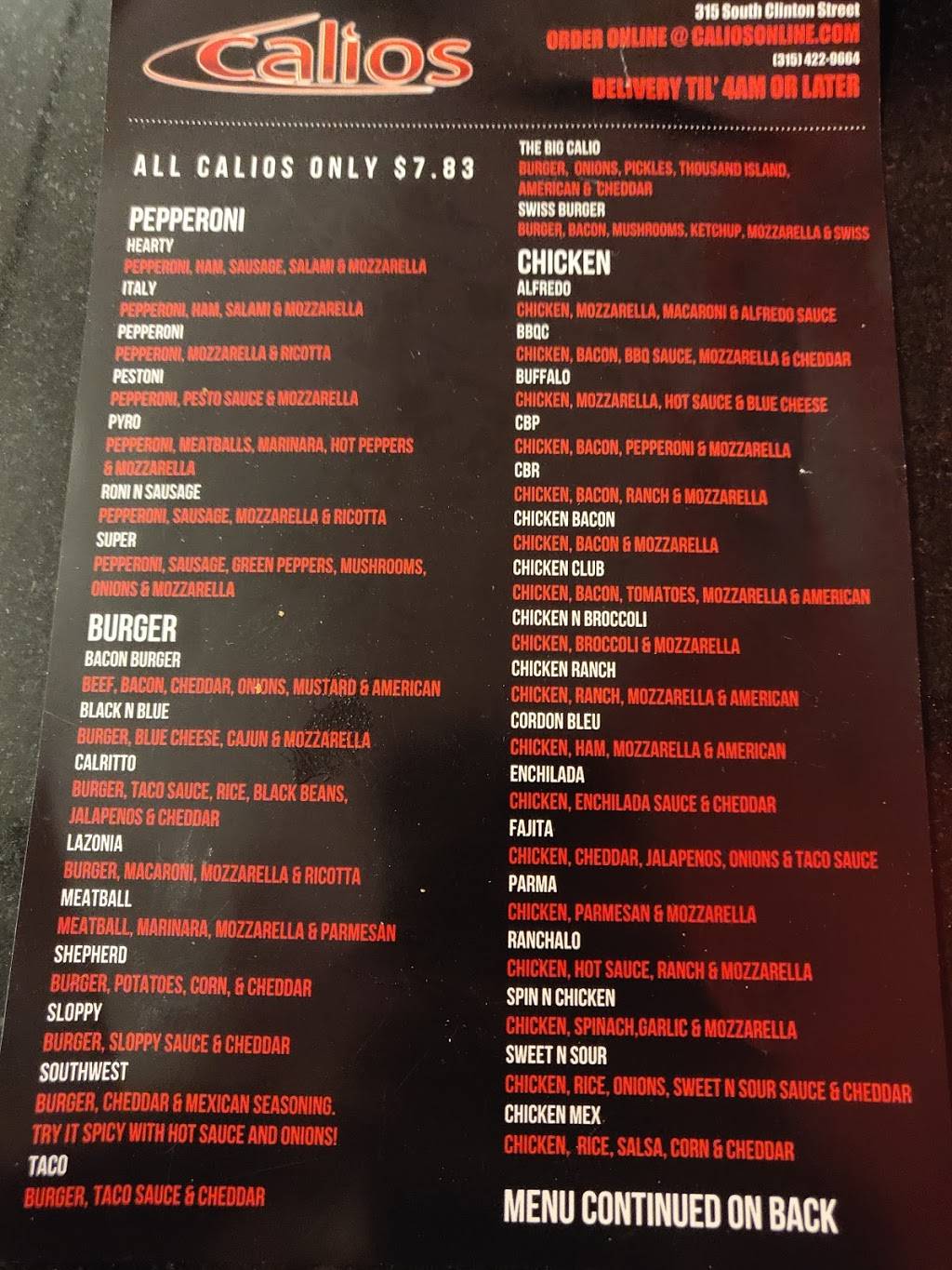 Calios | restaurant | 315 S Clinton St, Syracuse, NY 13202, USA | 3154229664 OR +1 315-422-9664