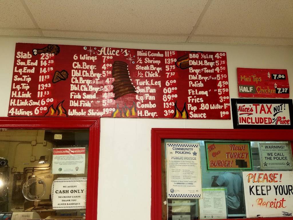 Alices Bar-B-Que | restaurant | 65 E 43rd St, Chicago, IL 60653, USA | 7739243843 OR +1 773-924-3843