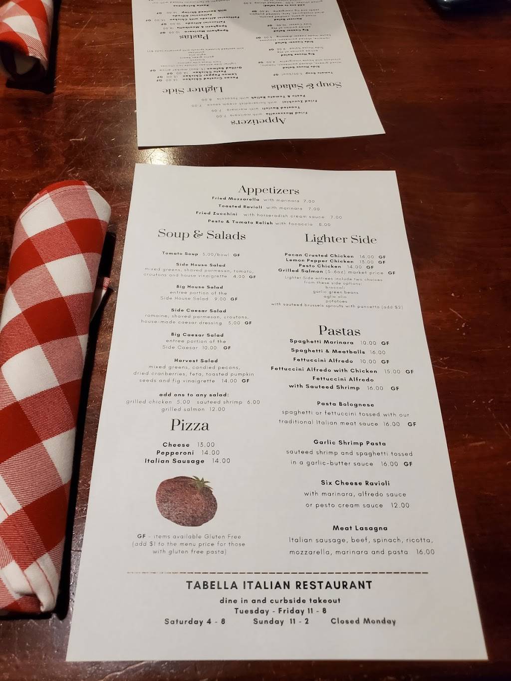 Tabella Italian Restaurant | restaurant | 3720 Hardy St #23A, Hattiesburg, MS 39402, USA | 6012555488 OR +1 601-255-5488