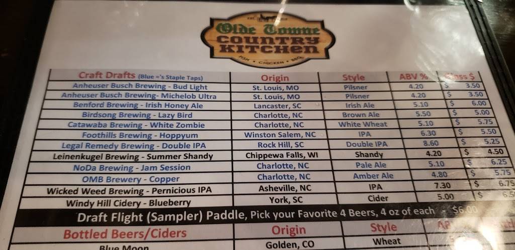 Olde Towne Country Kitchen | restaurant | 4000 Chester Hwy, McConnells, SC 29726, USA | 8036842443 OR +1 803-684-2443