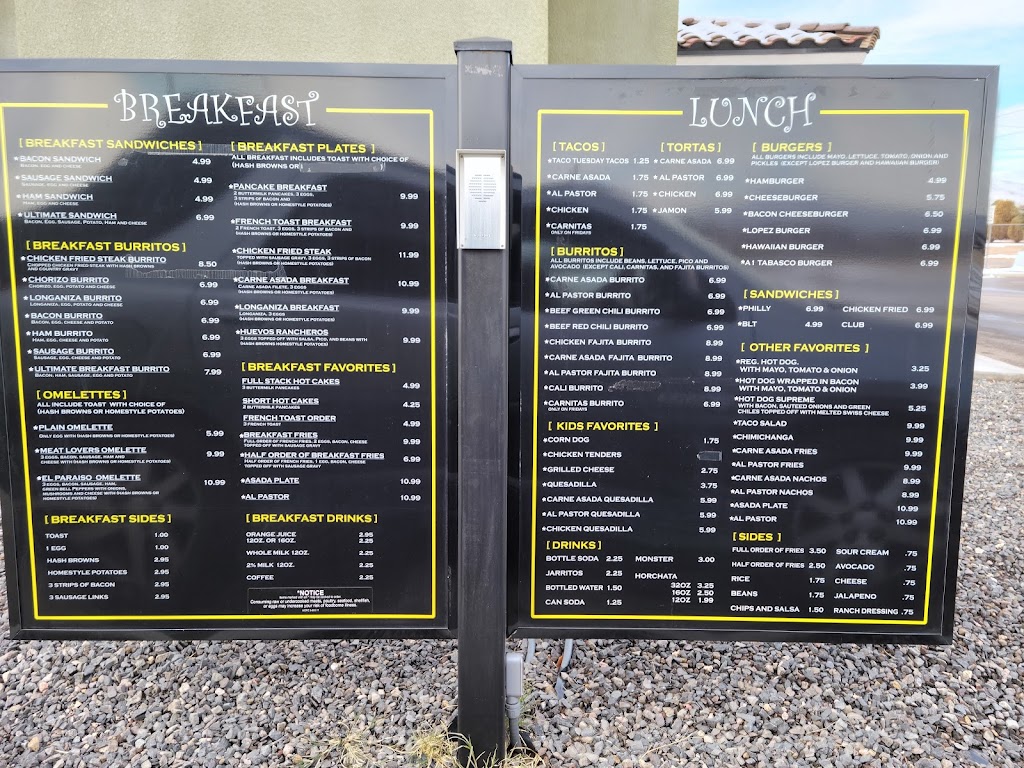 El Paraiso Tacos & Burgers | restaurant | 2415 Gordon Dr, Kingman, AZ 86409, USA | 9282631909 OR +1 928-263-1909