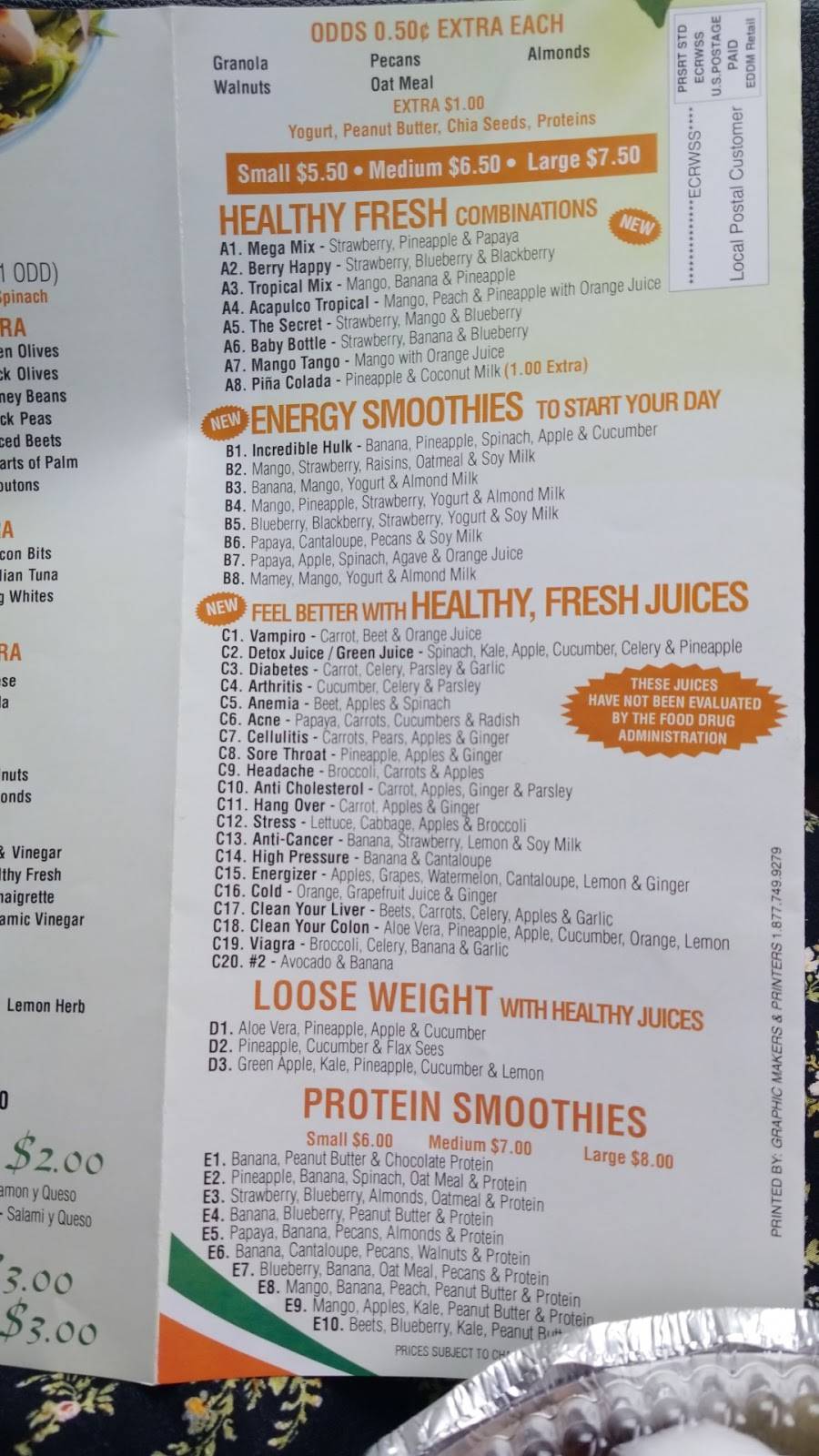 Healthy Fresh INC | restaurant | 3438 E Tremont Ave, Bronx, NY 10465, USA | 7185766973 OR +1 718-576-6973