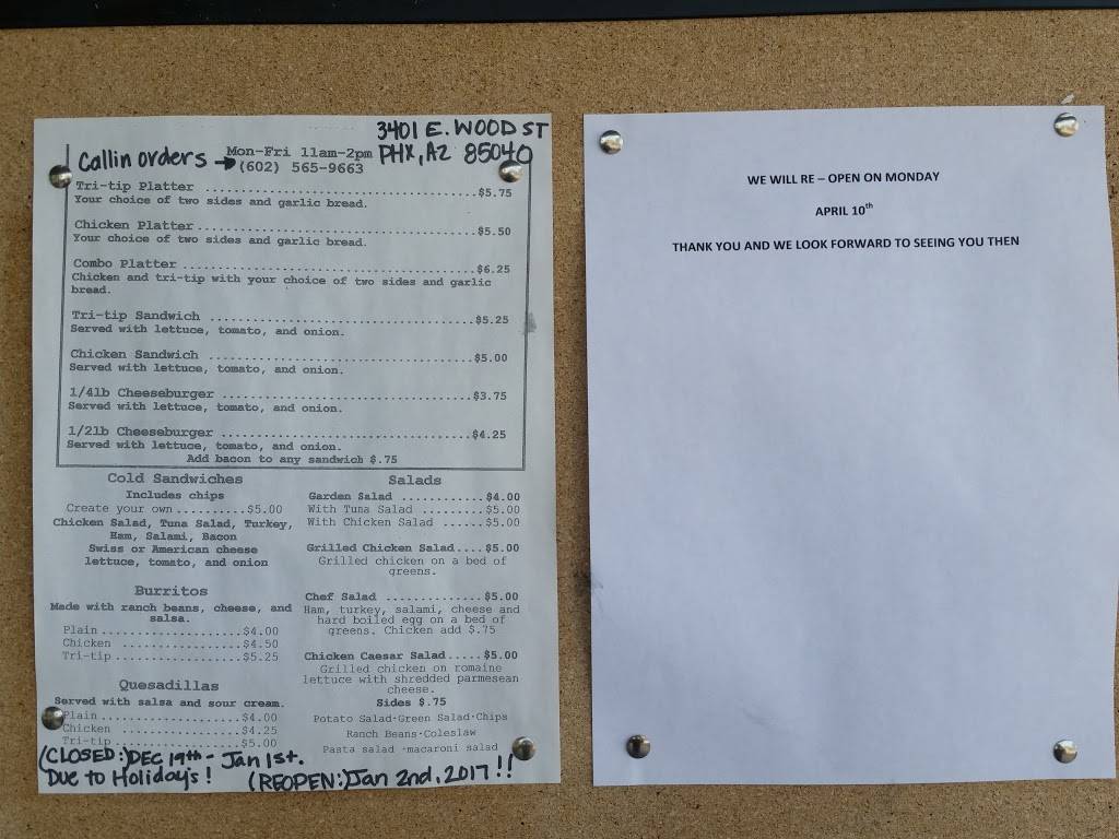 Cookin On Wood | restaurant | 3401 E Wood St, Phoenix, AZ 85040, USA | 6025659663 OR +1 602-565-9663