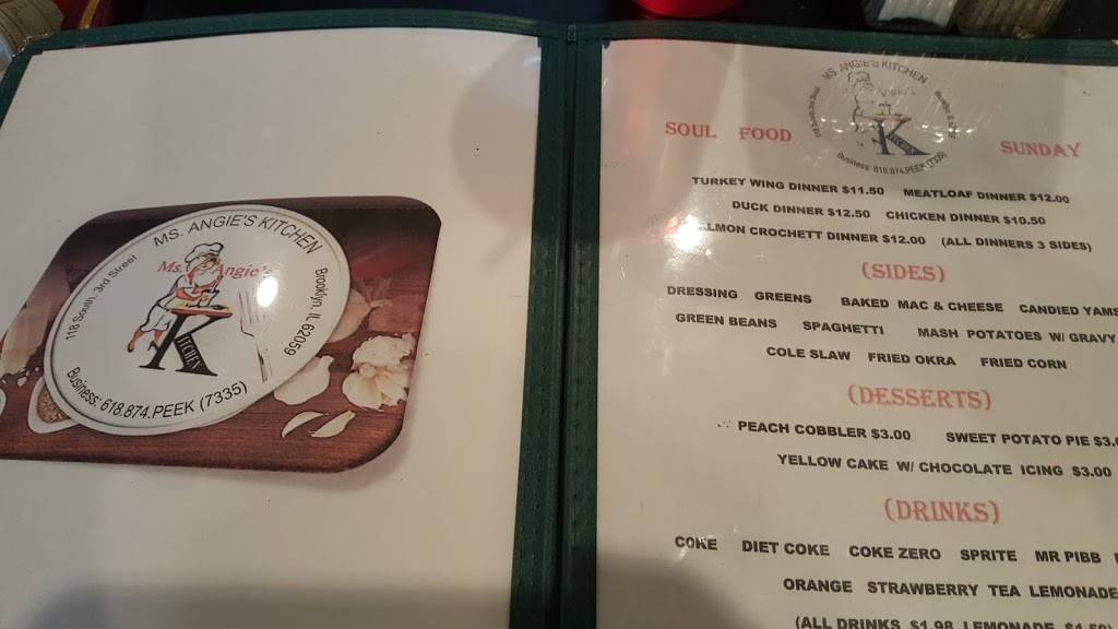 Ms. Angies Kitchen | restaurant | 118 S 3rd St, Brooklyn, IL 62059, USA | 6188747335 OR +1 618-874-7335