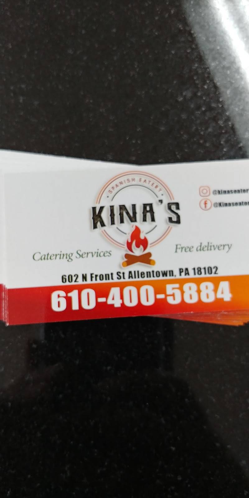 Kinas Spanish Eatery | restaurant | 602 N Front St, Allentown, PA 18102, USA | 6104005884 OR +1 610-400-5884