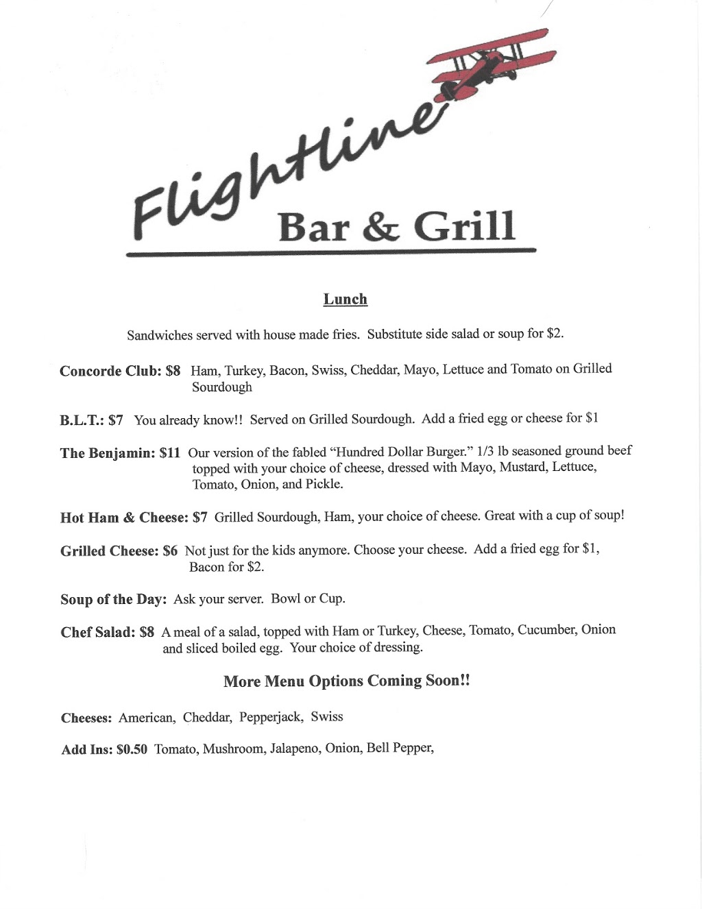 Flightline Bar & Grill | restaurant | 802 Airport Ave Suite 207, Springdale, AR 72764, USA | 4793182523 OR +1 479-318-2523