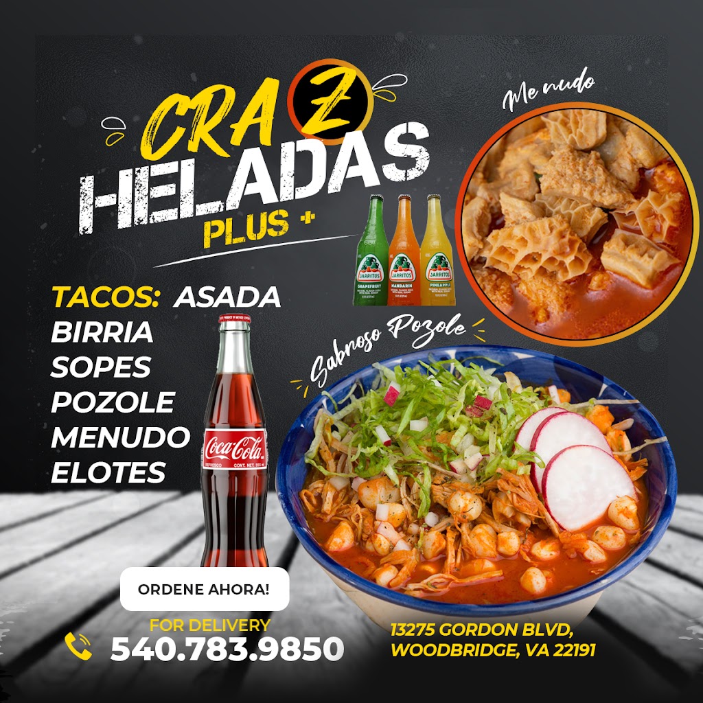 Cra Z Heladas Plus | restaurant | 13275 Gordon Blvd Suite C, Woodbridge, VA 22191, USA | 5407839850 OR +1 540-783-9850