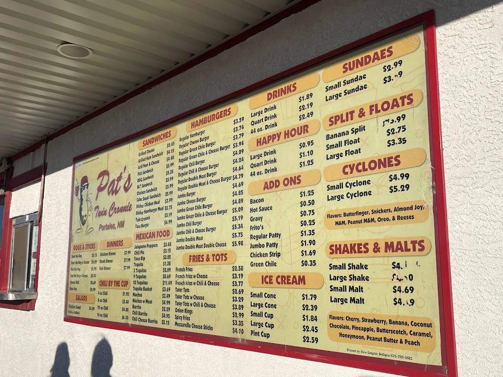 Pats Twin Cronnie | restaurant | 100 N Chicago Ave, Portales, NM 88130, USA | 5753565841 OR +1 575-356-5841
