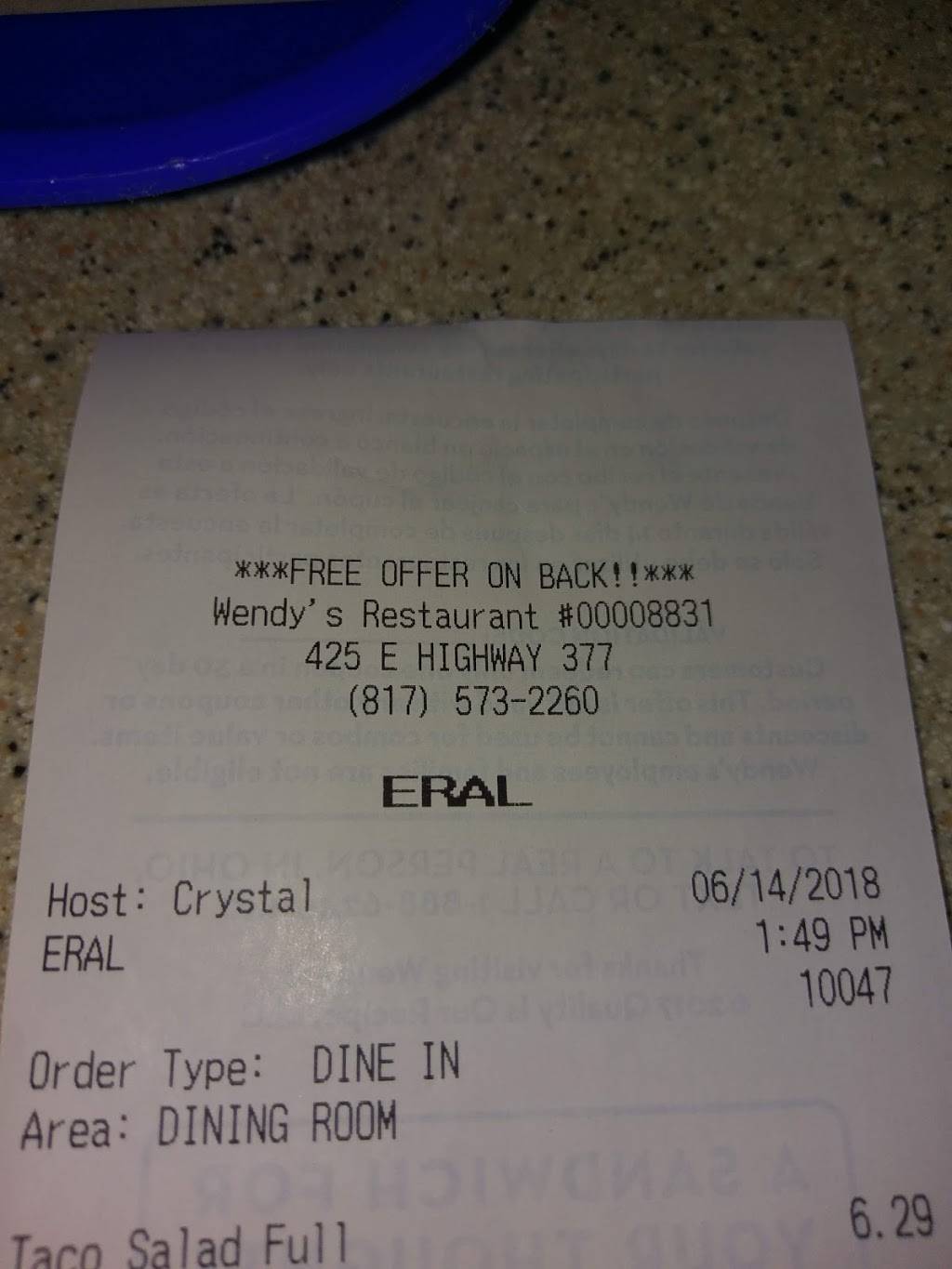 Wendys | restaurant | 425 E US-377, Granbury, TX 76048, USA | 8175732260 OR +1 817-573-2260