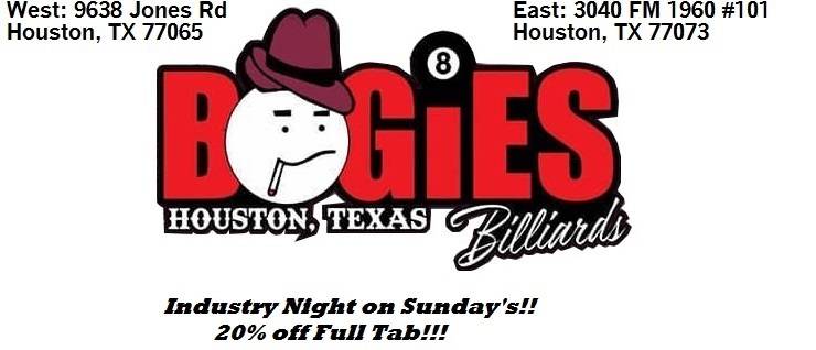 Bogies Billiards East | restaurant | 3040 Farm to Market 1960 E SUITE 101, Houston, TX 77073, USA | 2818694290 OR +1 281-869-4290