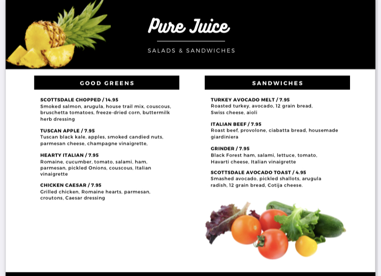 Pure Juice & Salads | restaurant | 3828 W Van Buren St, Phoenix, AZ 85009, USA | 6022720113 OR +1 602-272-0113