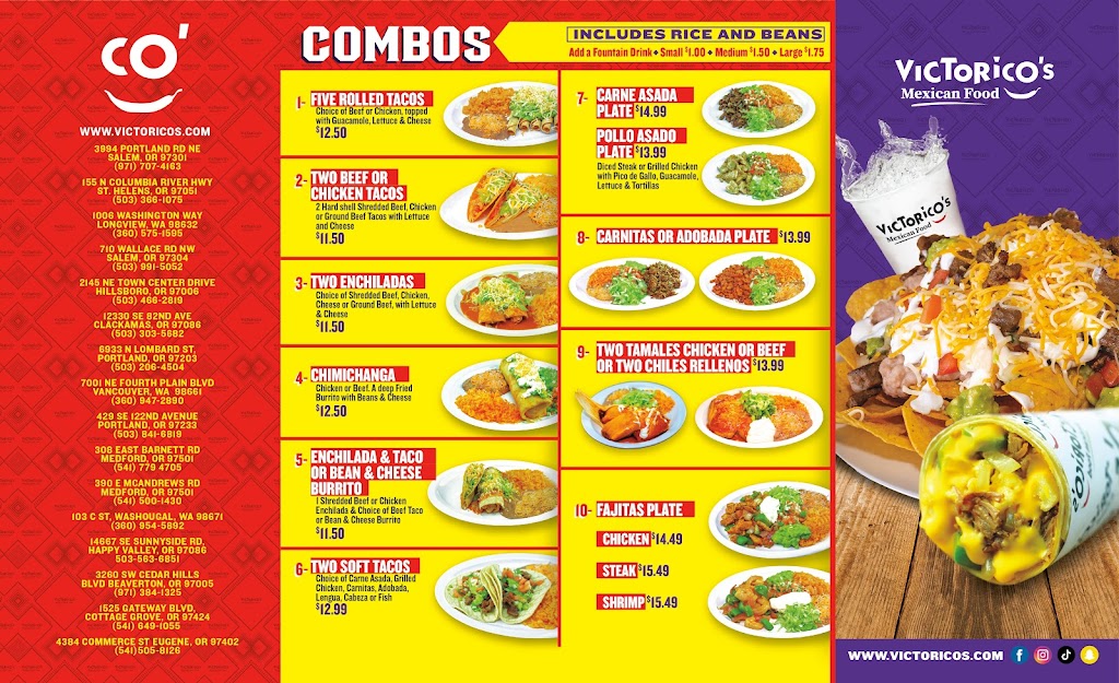 Victoricos Mexican Food Barnett | restaurant | 308 E Barnett Rd, Medford, OR 97501, USA | 5417794705 OR +1 541-779-4705