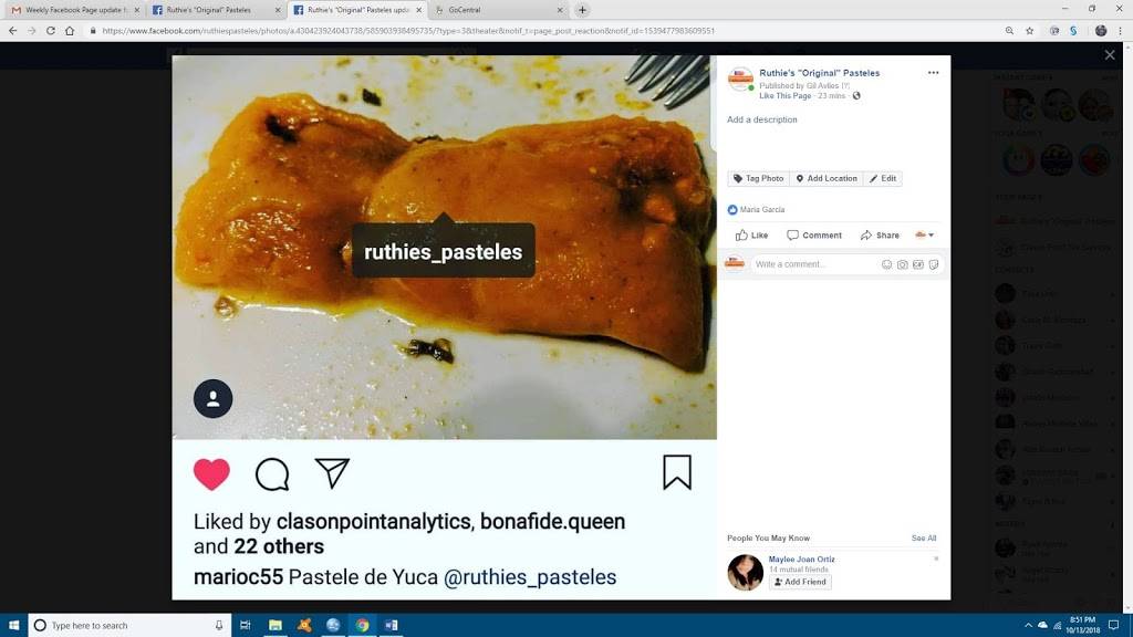 Ruthies Pasteles | restaurant | 406 Sound View Ave, Bronx, NY 10473, USA | 9172026757 OR +1 917-202-6757